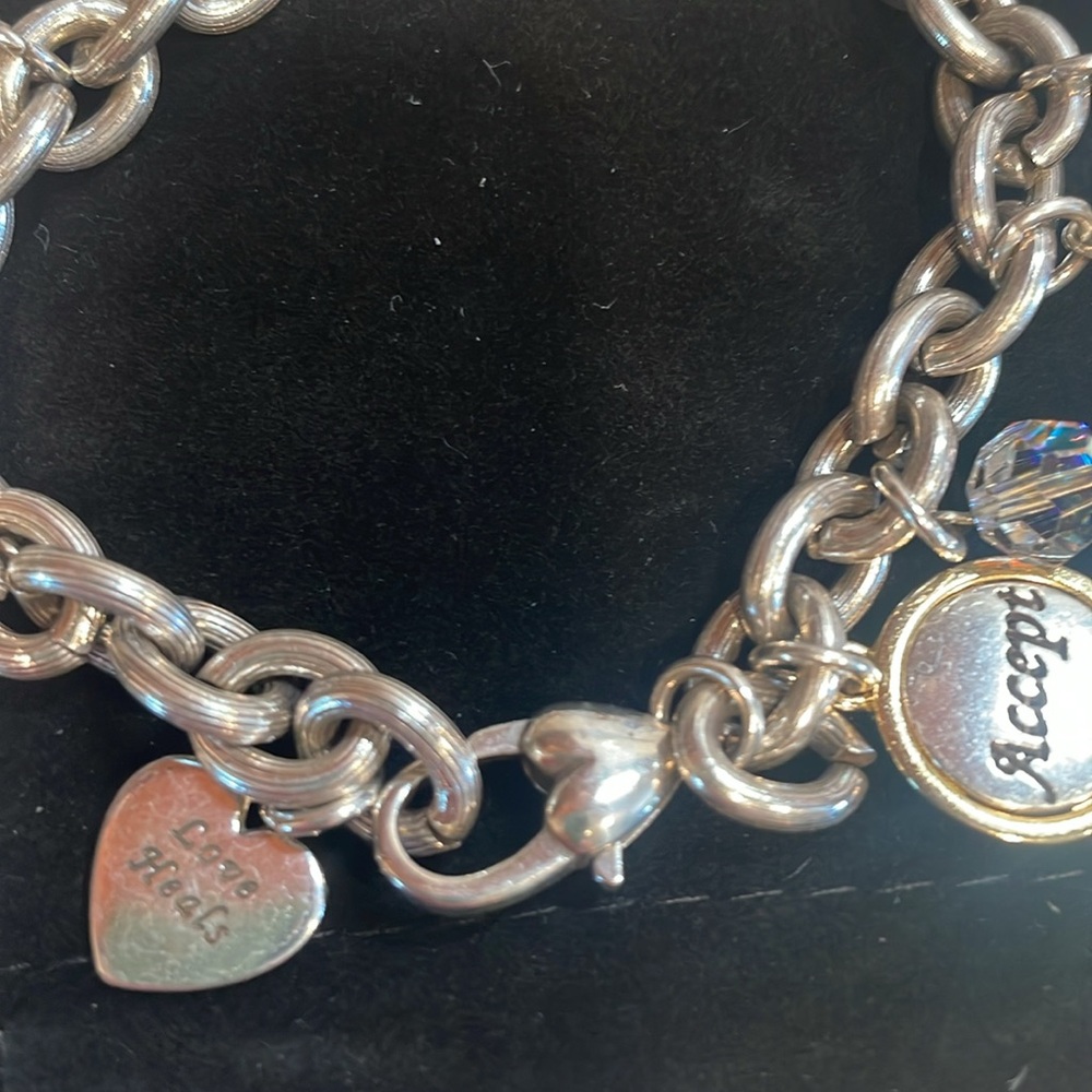 Brighton Retired 2006 Power of Pink Silver Charm Bracelet EUC - Picture 9 of 9